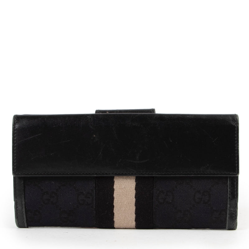 Gucci Zwart Monogram Portemonnee