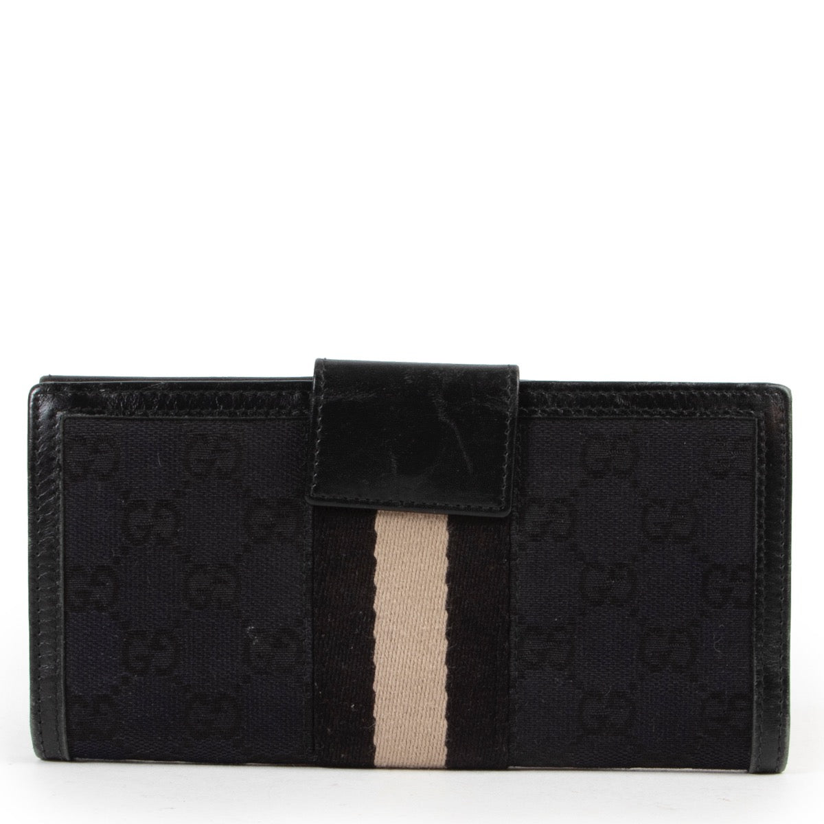 Gucci Zwart Monogram Portemonnee