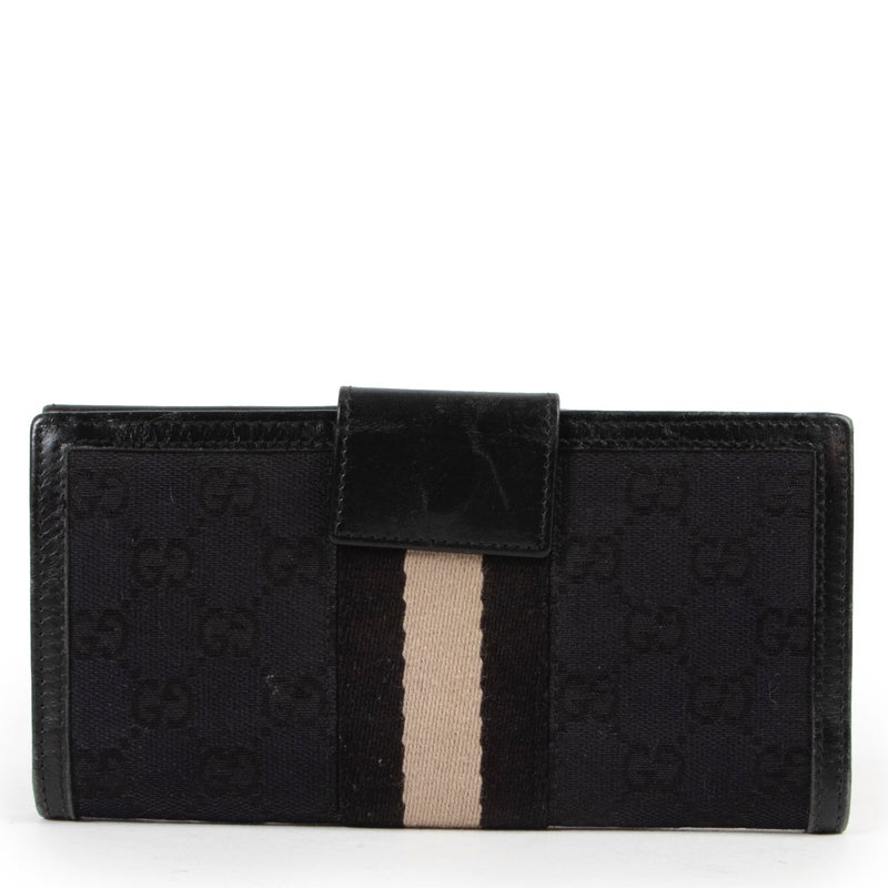 Gucci Zwart Monogram Portemonnee
