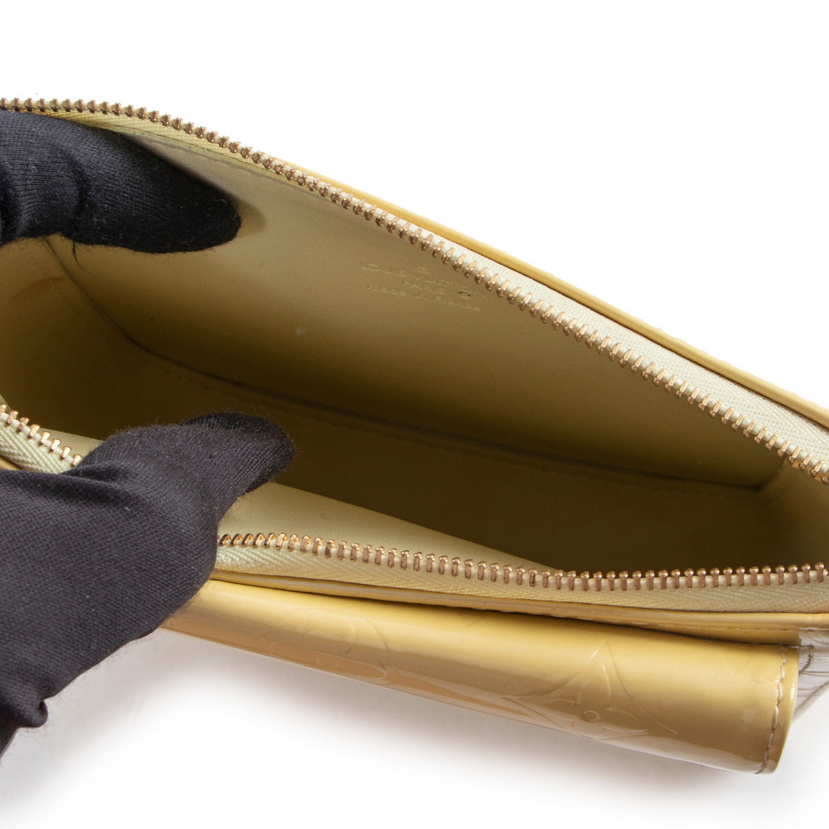 Louis Vuitton Mott Vernis Yellow Clutch Bag