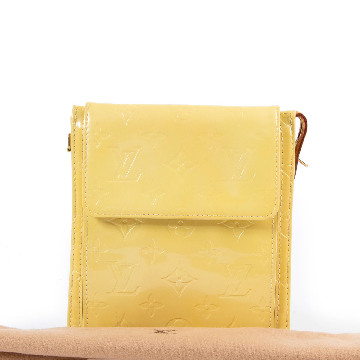 Louis Vuitton Mott yellow vernis bag for sale at Labellov