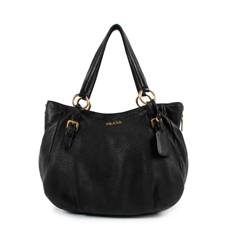 Prada Vitello Daino Black Nero Shoulder Bag