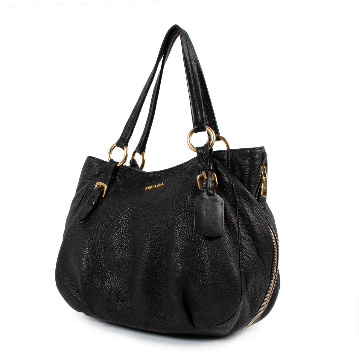 Prada Vitello Daino Black Nero Shoulder Bag