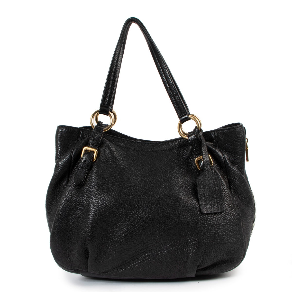 Prada Vitello Daino Black Nero Shoulder Bag