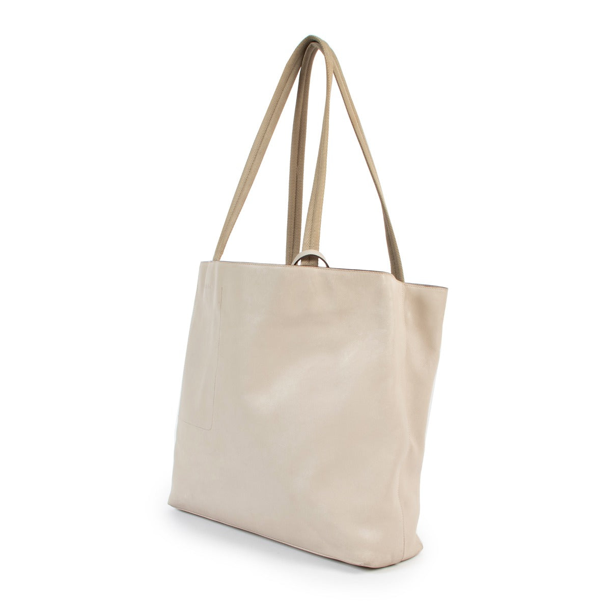 Shop authentic second hand high end designer vintage Prada Beige Leather Tote Bag at Labellov.