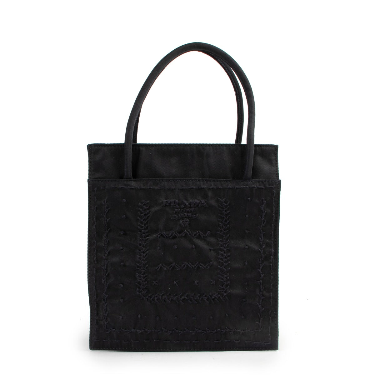 Shop safe top handle Prada bag black, Preloved black Prada bag in good condition, Beautiful preloved black Prada bag