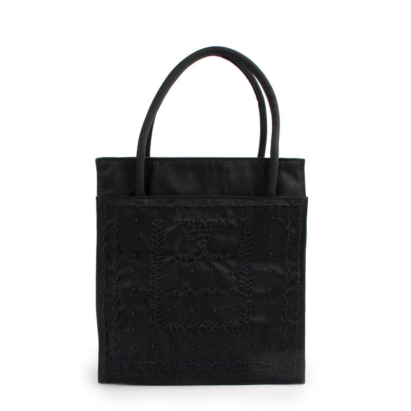 Shop safe top handle Prada bag black, Preloved black Prada bag in good condition, Beautiful preloved black Prada bag