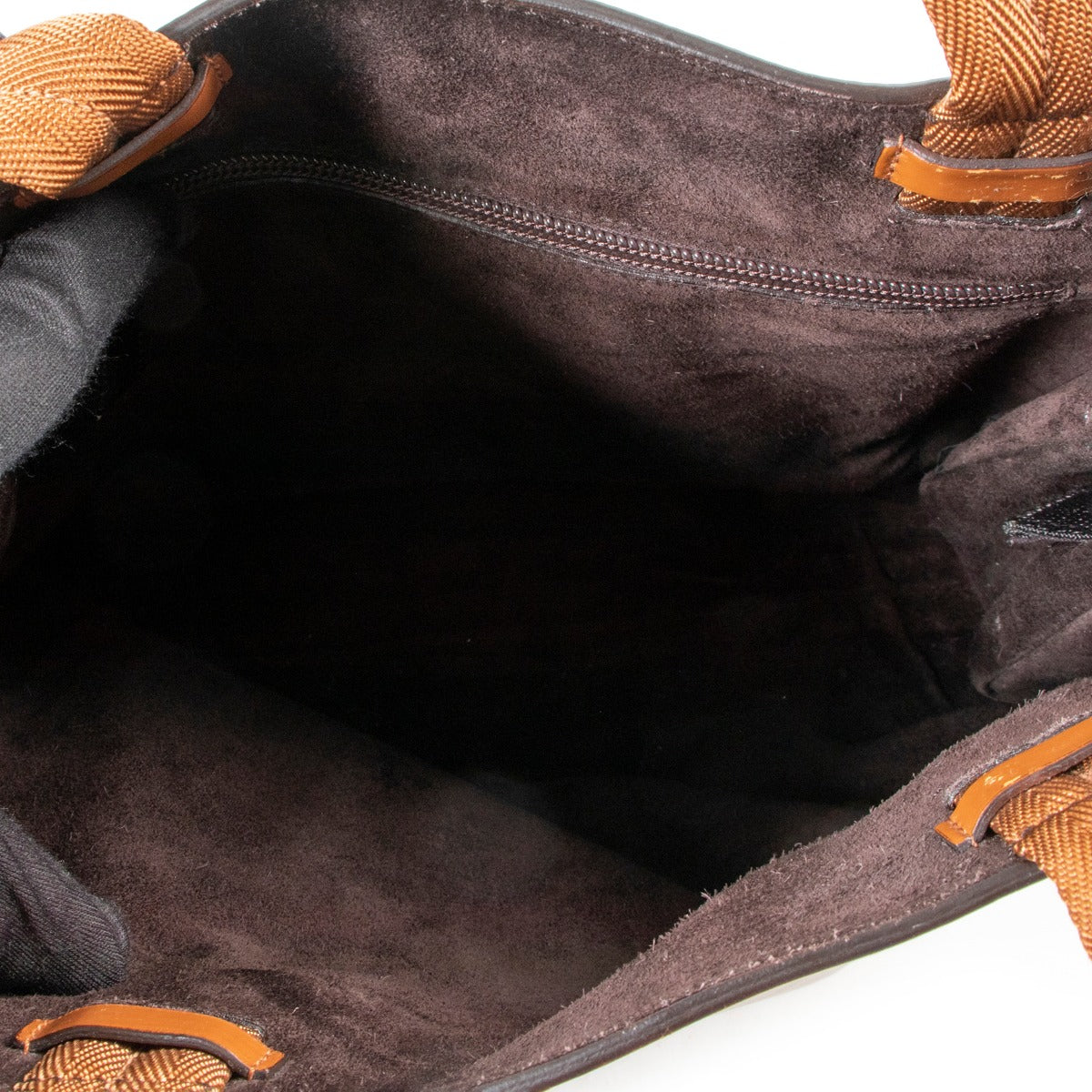 Prada Laser Cut Logo Cognac Top Handle at Labellov