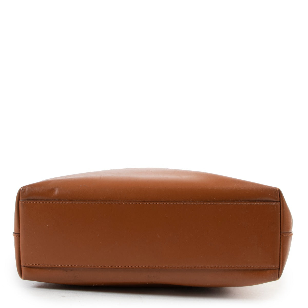 Prada Laser Cut Logo Cognac Top Handle