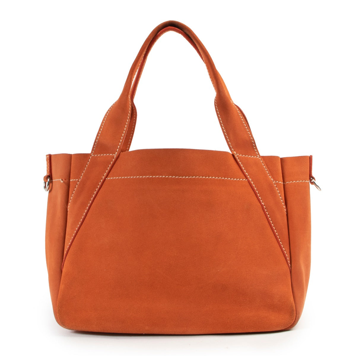 Shop safe orange Prada top handle bag, Preloved orange Prada bag, Prada top handle in good condition