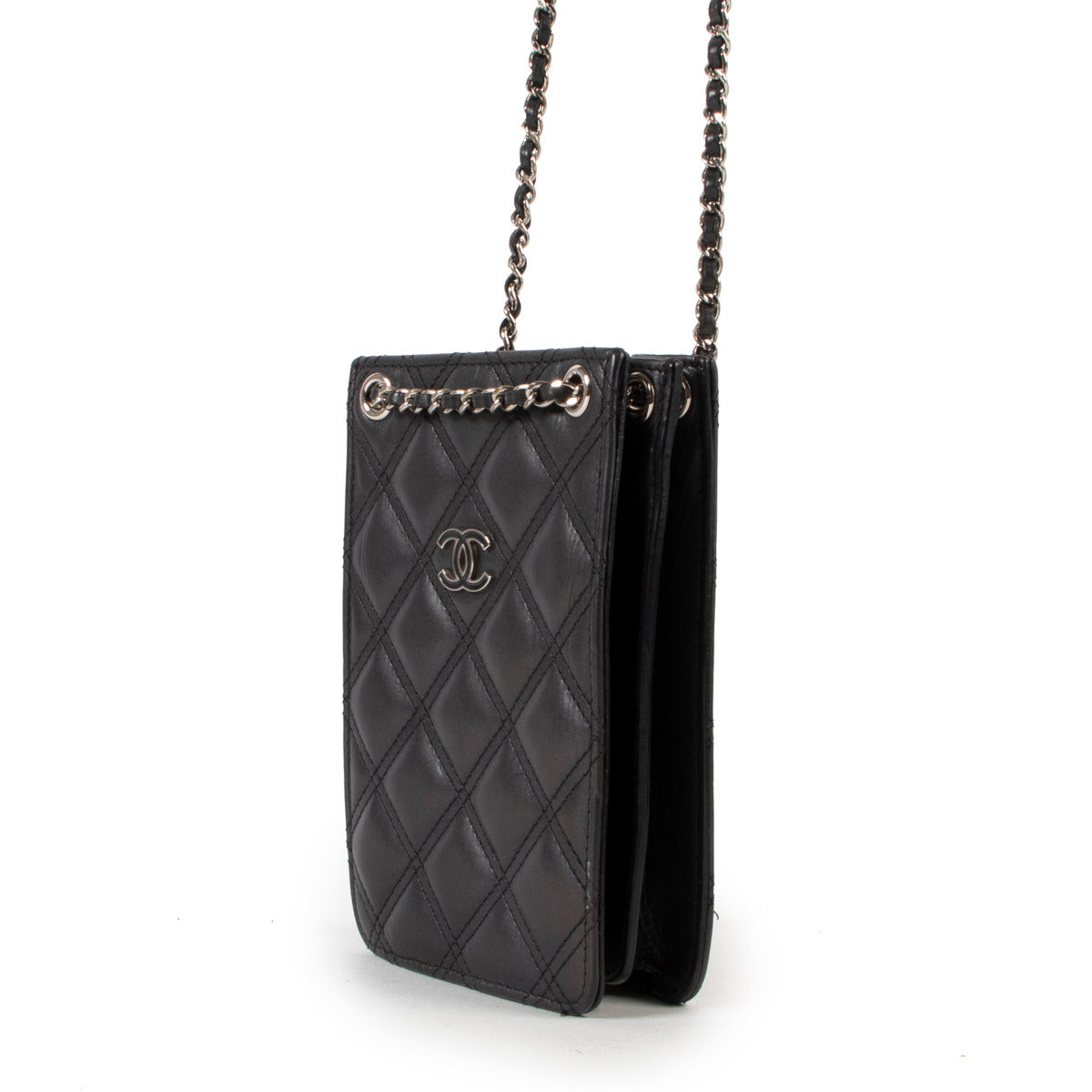 Chanel Black Quilted Crossbody Phone Case