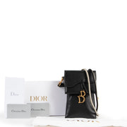shop safe online Dior Saddle Shiny Black Multifunction Pouch