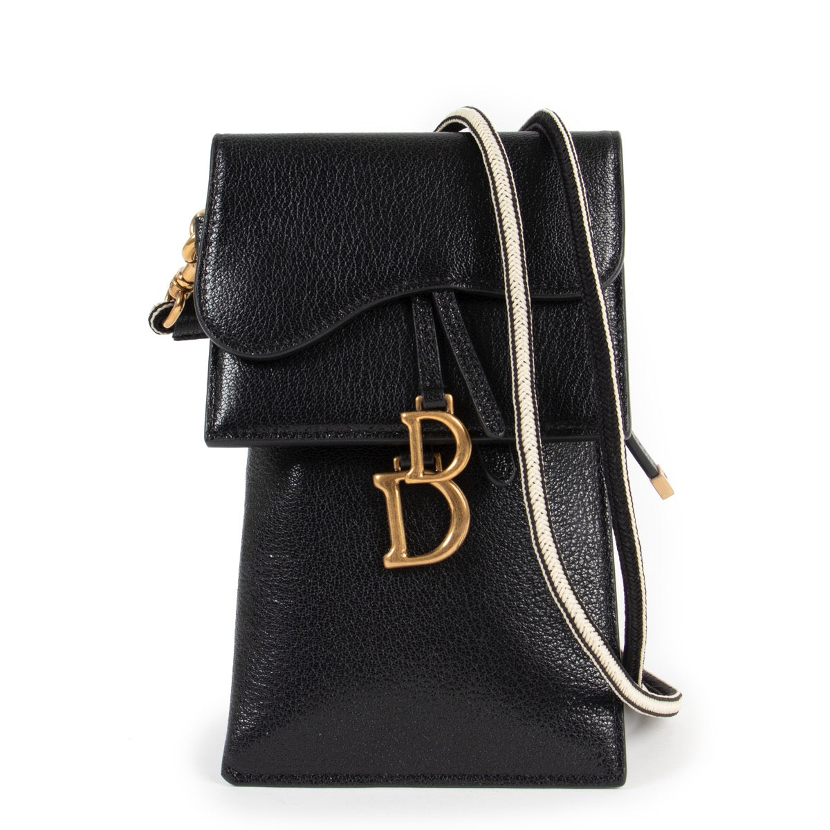 Dior Saddle Shiny Black Multifunction Pouch
