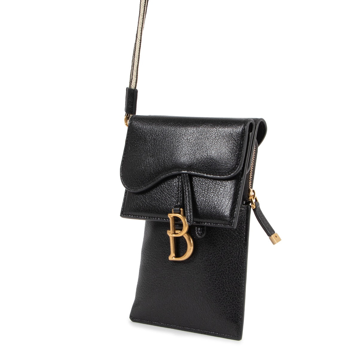 Dior Saddle Shiny Black Multifunction Pouch