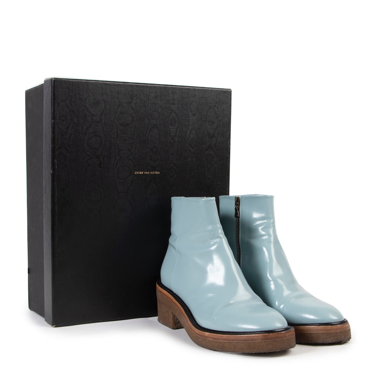 Shop safe online 100% authentic Dries Van Noten boots, Blue preloved Dries Van Noten boots, Dries Van Noten boots in good preloved condition