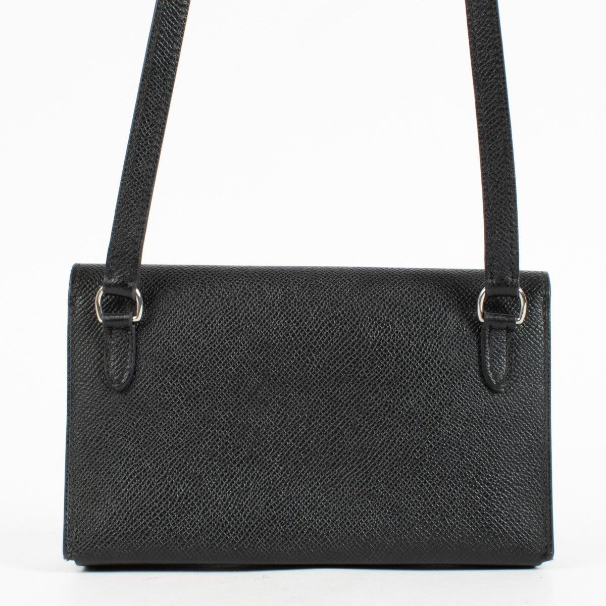 Portefeuille Hermès Hermèsnap Cuir Epsom Noir Bijouterie Palladium