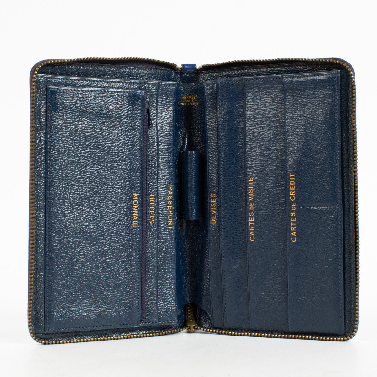 Hermès Vintage Blue Box Travel Wallet