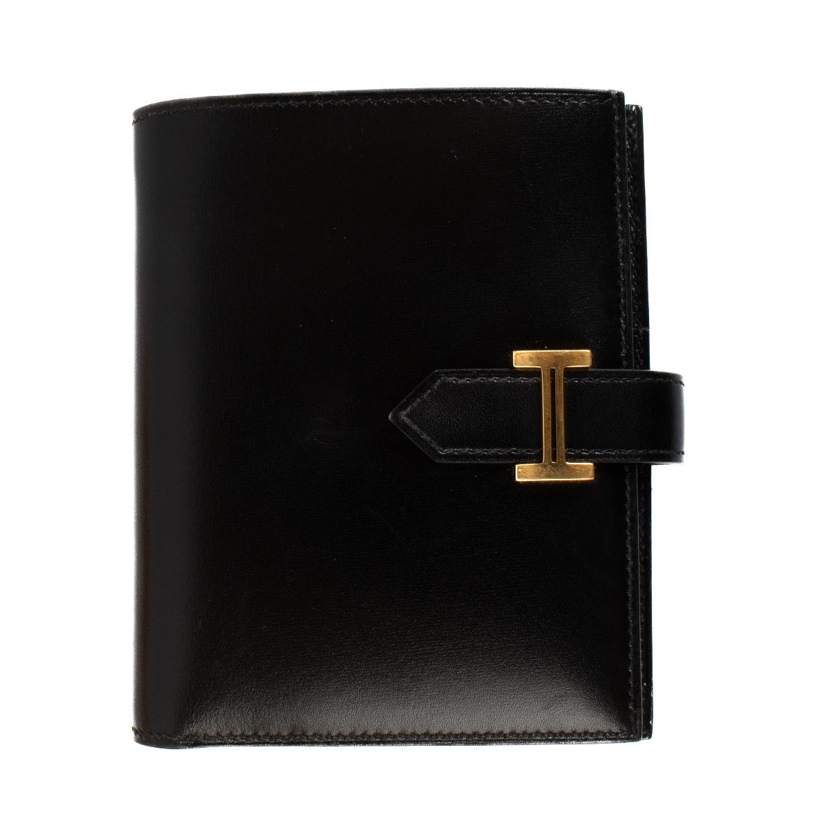 Hermès Black Box Calf Bearn Compact Wallet