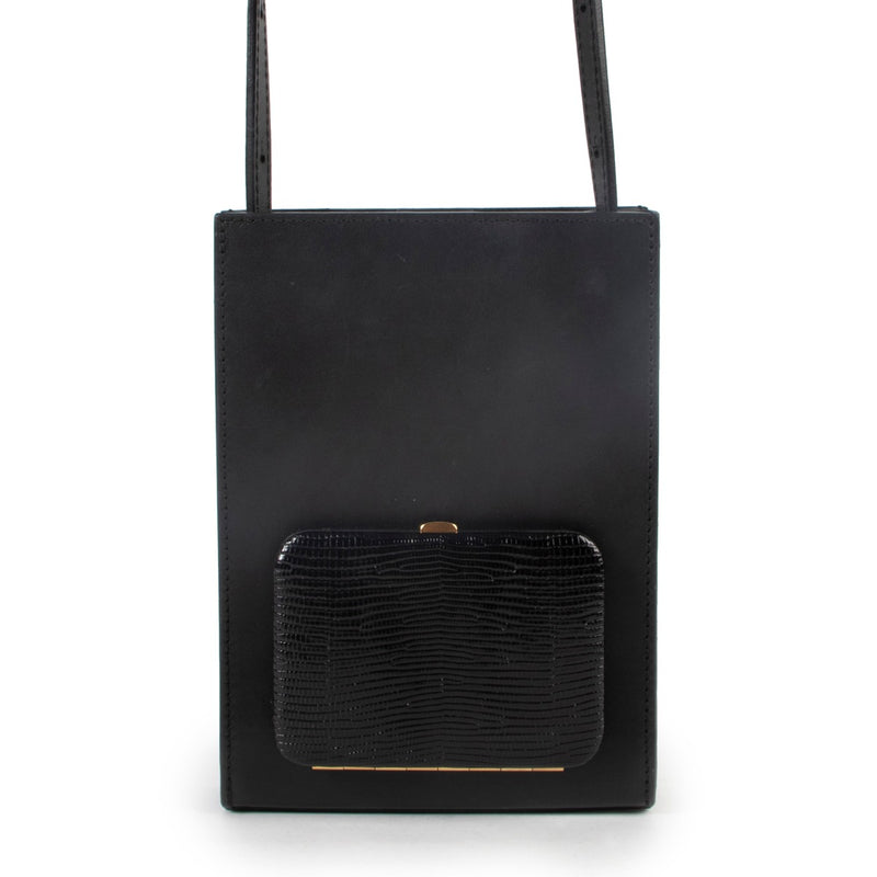 Lutz Morris Black Lizard Parker grained-leather Crossbody Bag