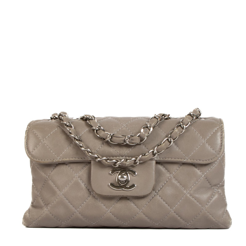 Shop 100% authentic second-hand Chanel Grey Lambskin Flap Bag on Labellov.com