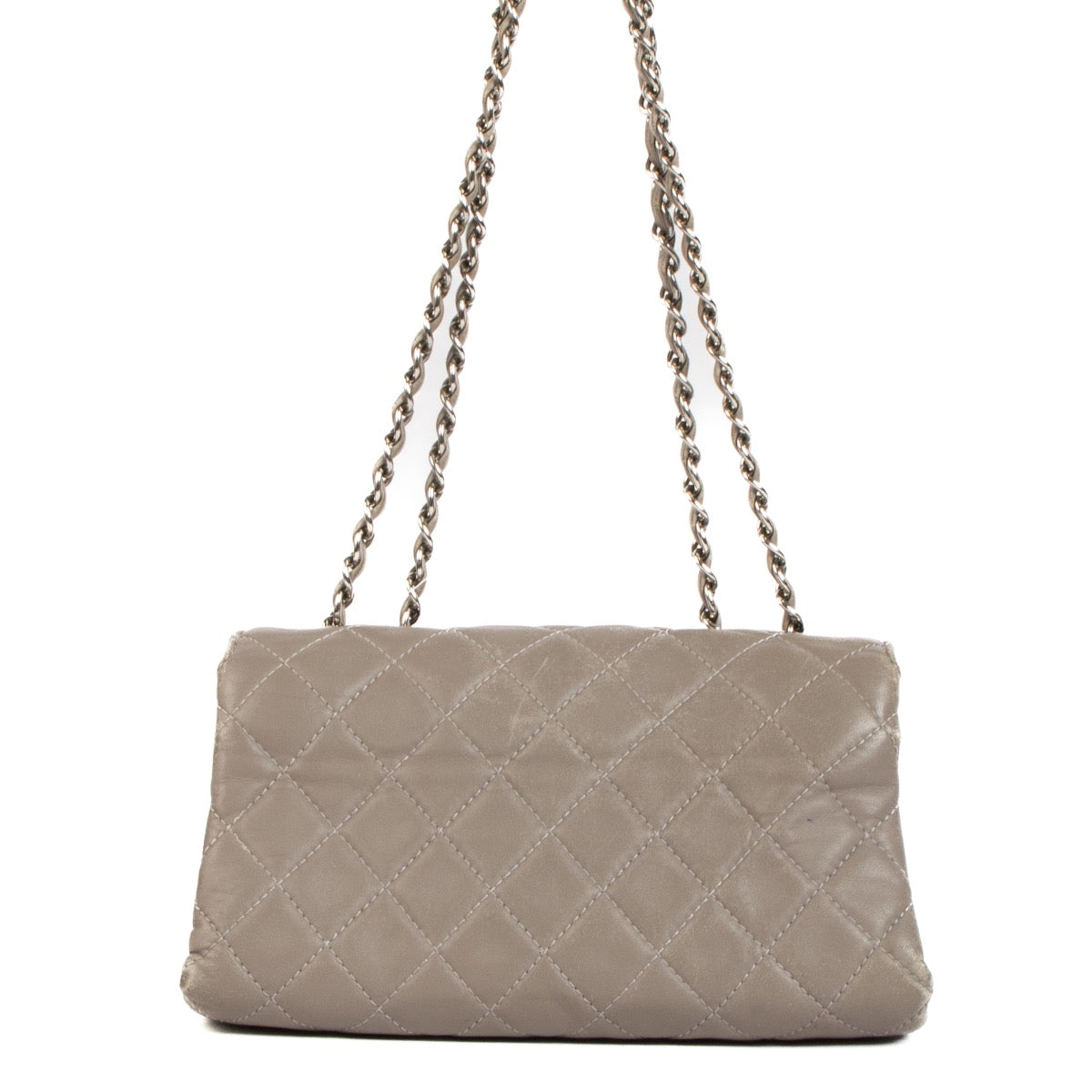 Shop 100% authentic second-hand Chanel Grey Lambskin Flap Bag on Labellov.com