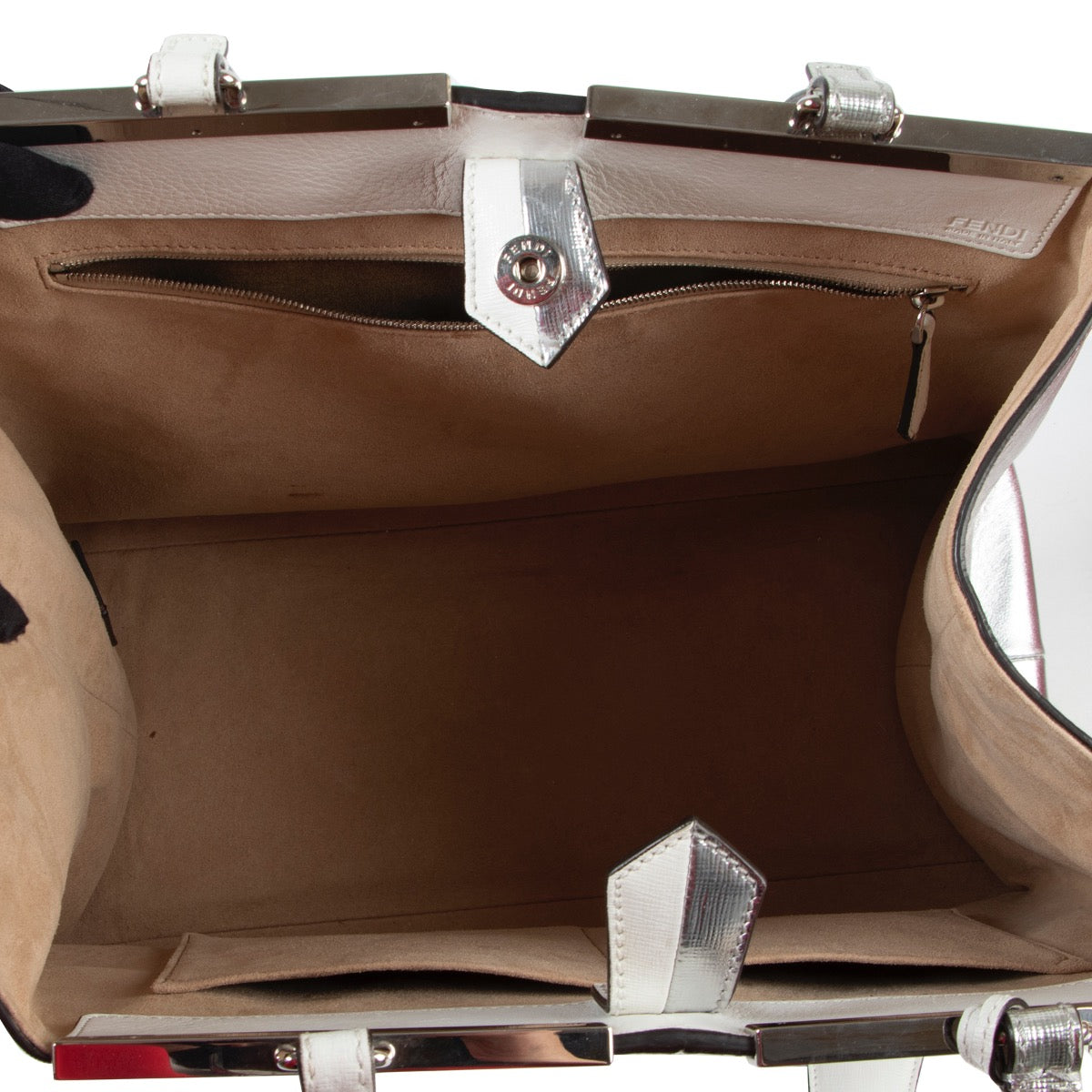 Shop safe online 100% authentic second hand Fendi White Silver 3Jours Shoulder Bag at the right price at Labellov.com.