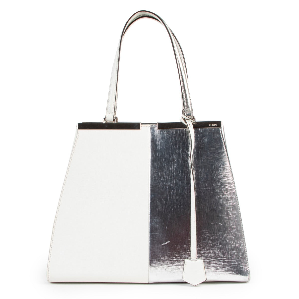 Shop safe online 100% authentic second hand Fendi White Silver 3Jours Shoulder Bag at the right price at Labellov.com.