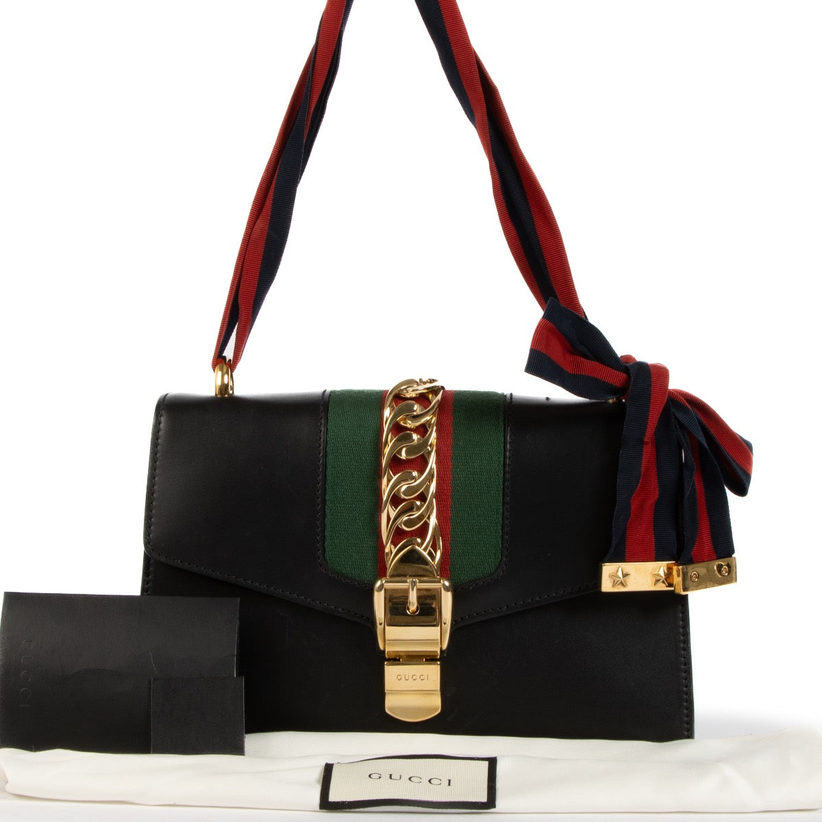 Shop 100% authentic second-hand Gucci Black Sylvie Shoulder Bag on Labellov.com