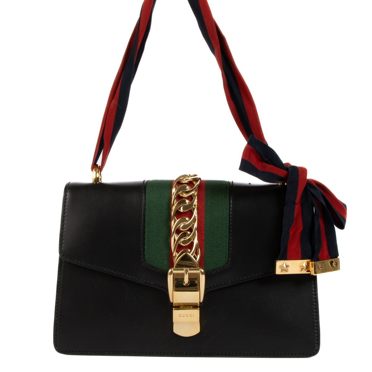 Shop 100% authentic second-hand Gucci Black Sylvie Shoulder Bag on Labellov.com