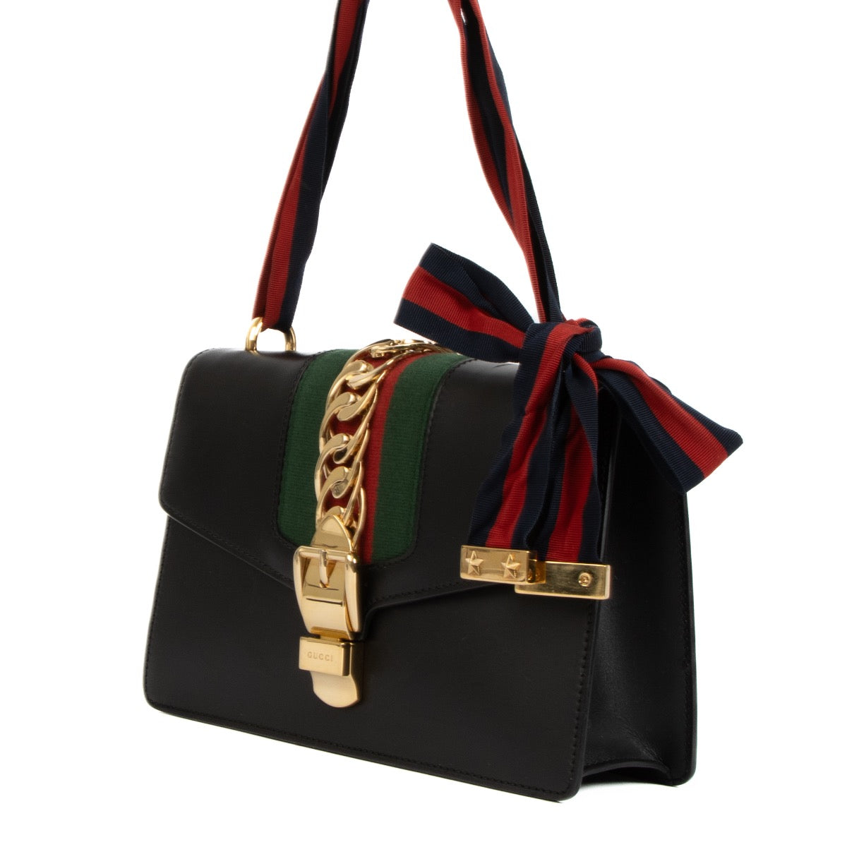 Shop 100% authentic second-hand Gucci Black Sylvie Shoulder Bag on Labellov.com