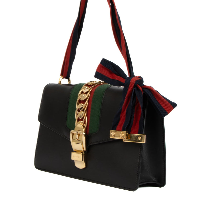 Shop 100% authentic second-hand Gucci Black Sylvie Shoulder Bag on Labellov.com