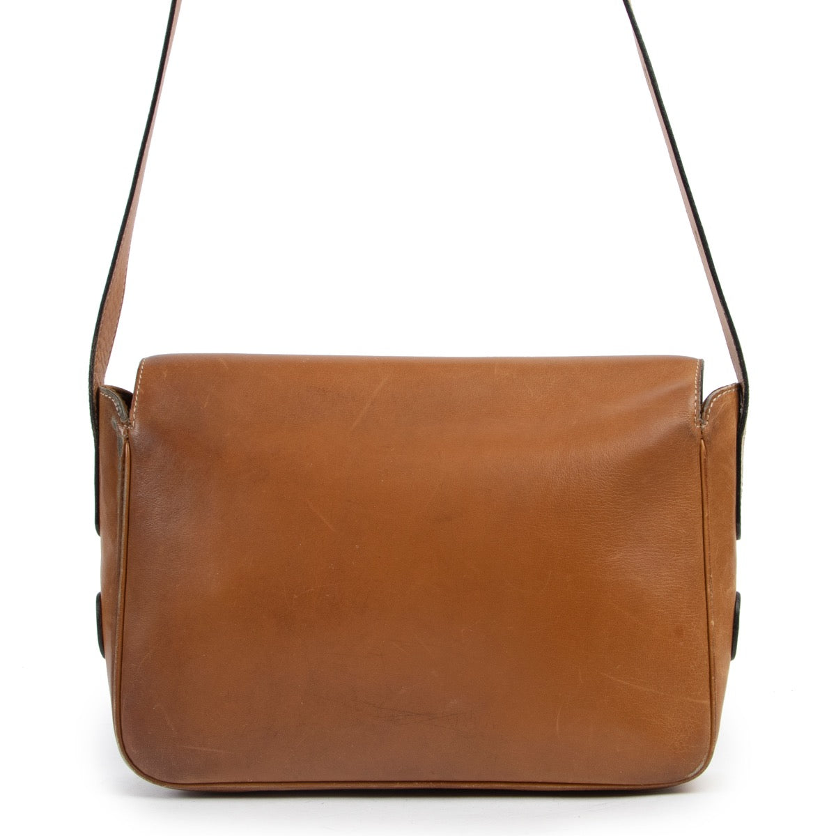 Original Delvaux Cognac Leather Crossbody in good condition on Labellov Luxury vintage site for 2nd hand designer bags