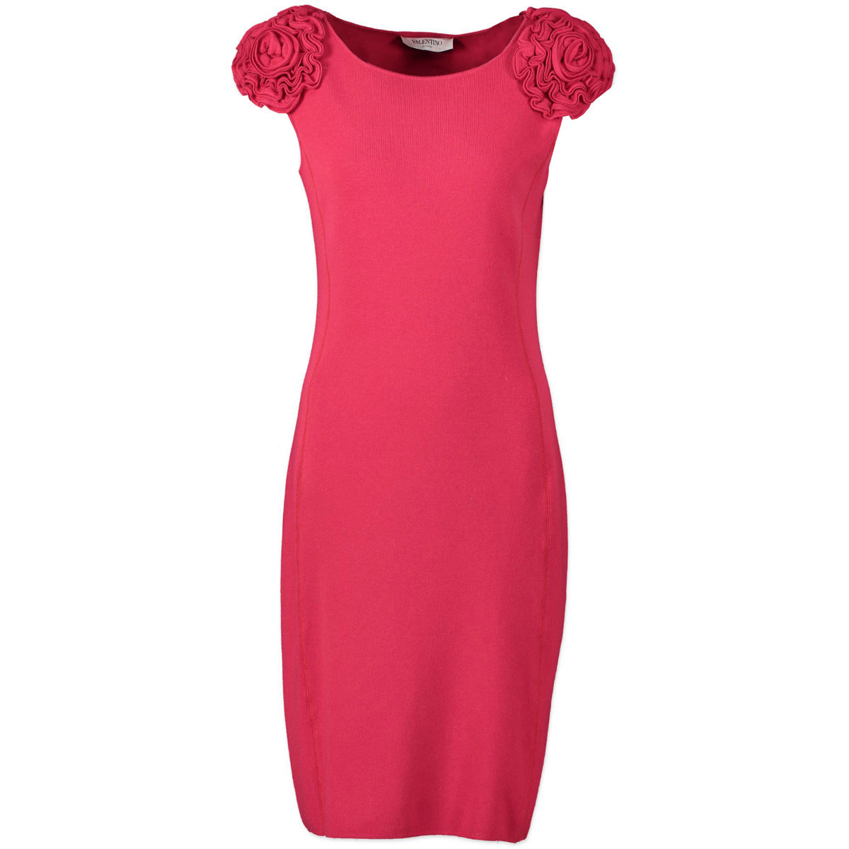 Valentino red floral detail shoulder bodycon dress for the best price at Labellov