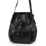 Delvaux black leather shoulder bag in preloved condition