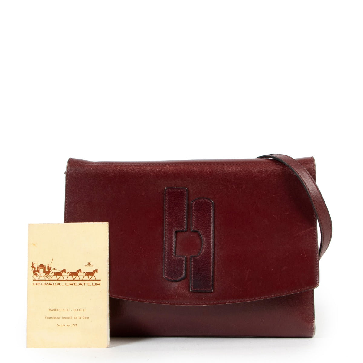 Leather Burgundy designer bag by Delvaux luxury designs