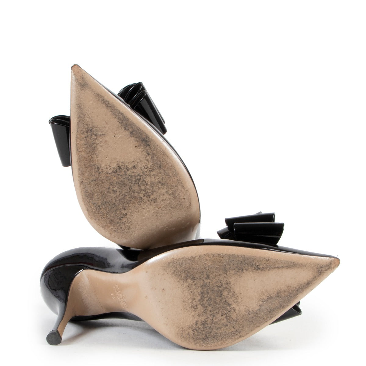 Valentino Pumps Triple Bow Vernice Nero
