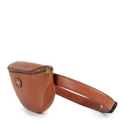 Brown leather small shoulder bag in leather in preloved condition