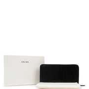 Celine Black Leather Long Zip Wallet
