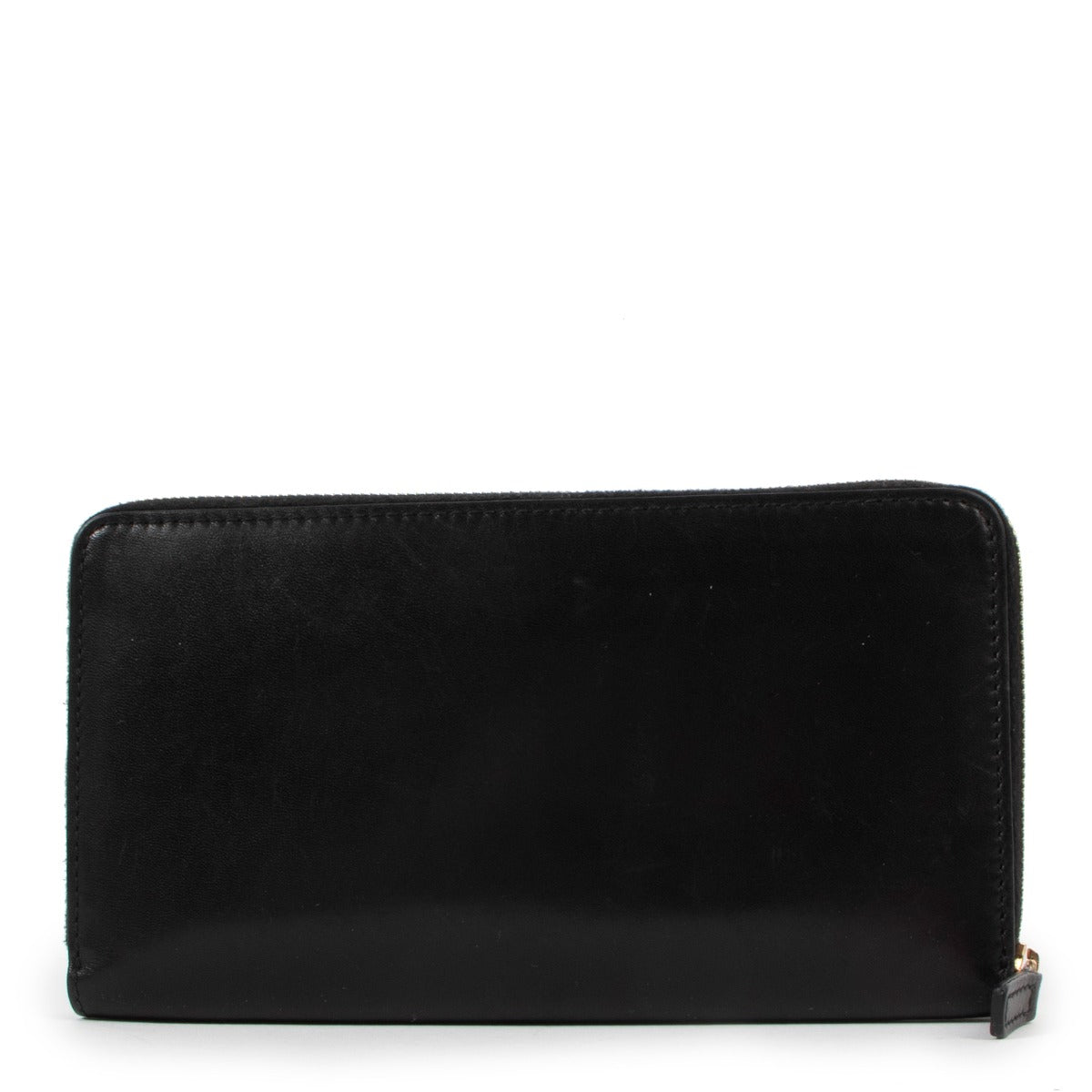 Celine Black Leather Long Zip Wallet