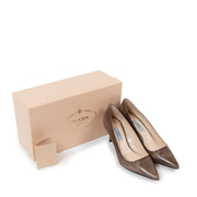 Buy second-hand authentic Prada Spazzalato Fume Grey Heels in very good condition at Labellov Antwerp.