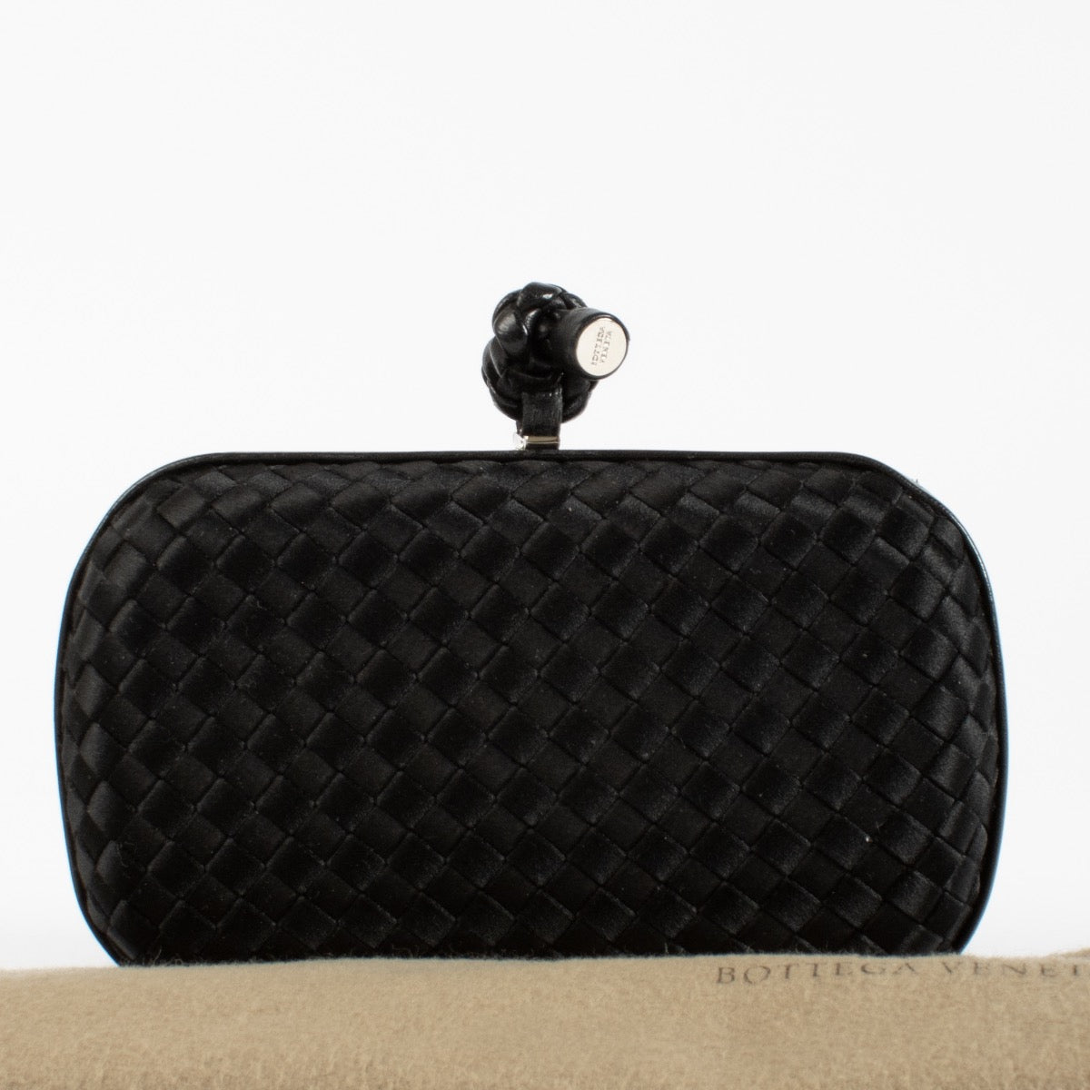 Bottega Veneta Black Woven Clutch