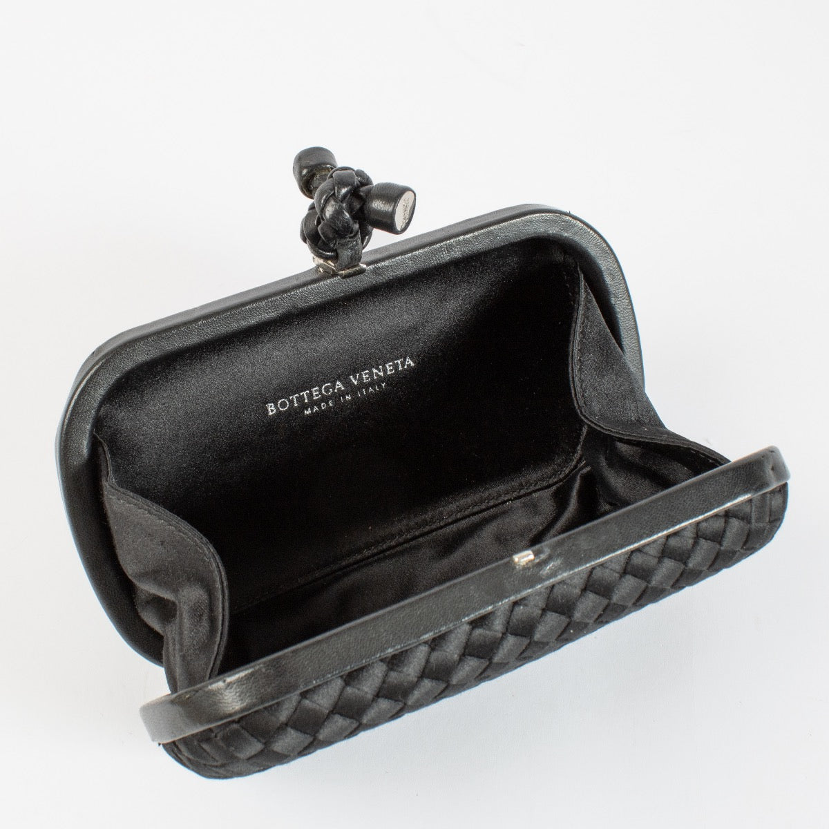 Bottega Veneta Black Woven Clutch