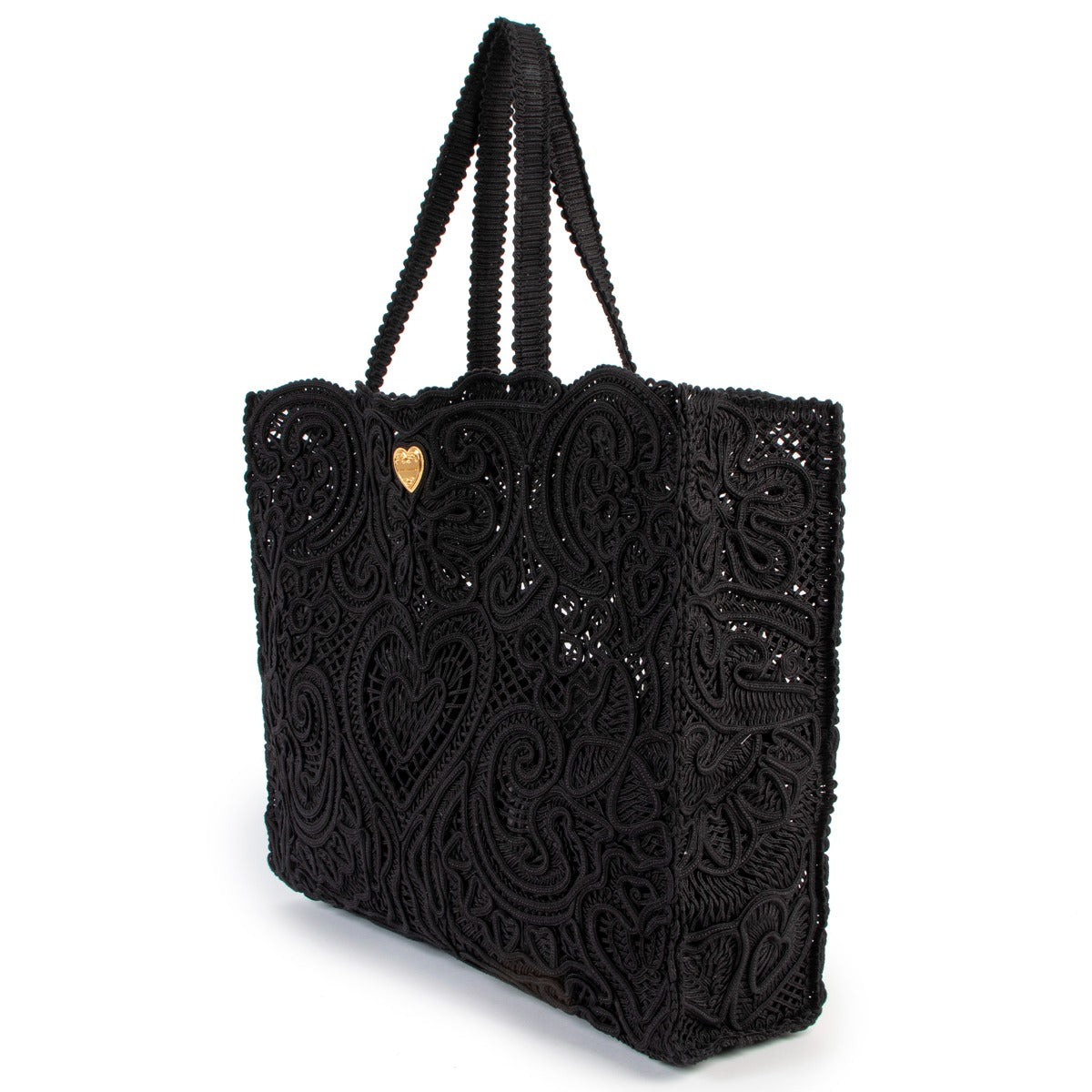 Dolce & Gabbana Black Lace Beatrice Shopper 100% Authentic bag
