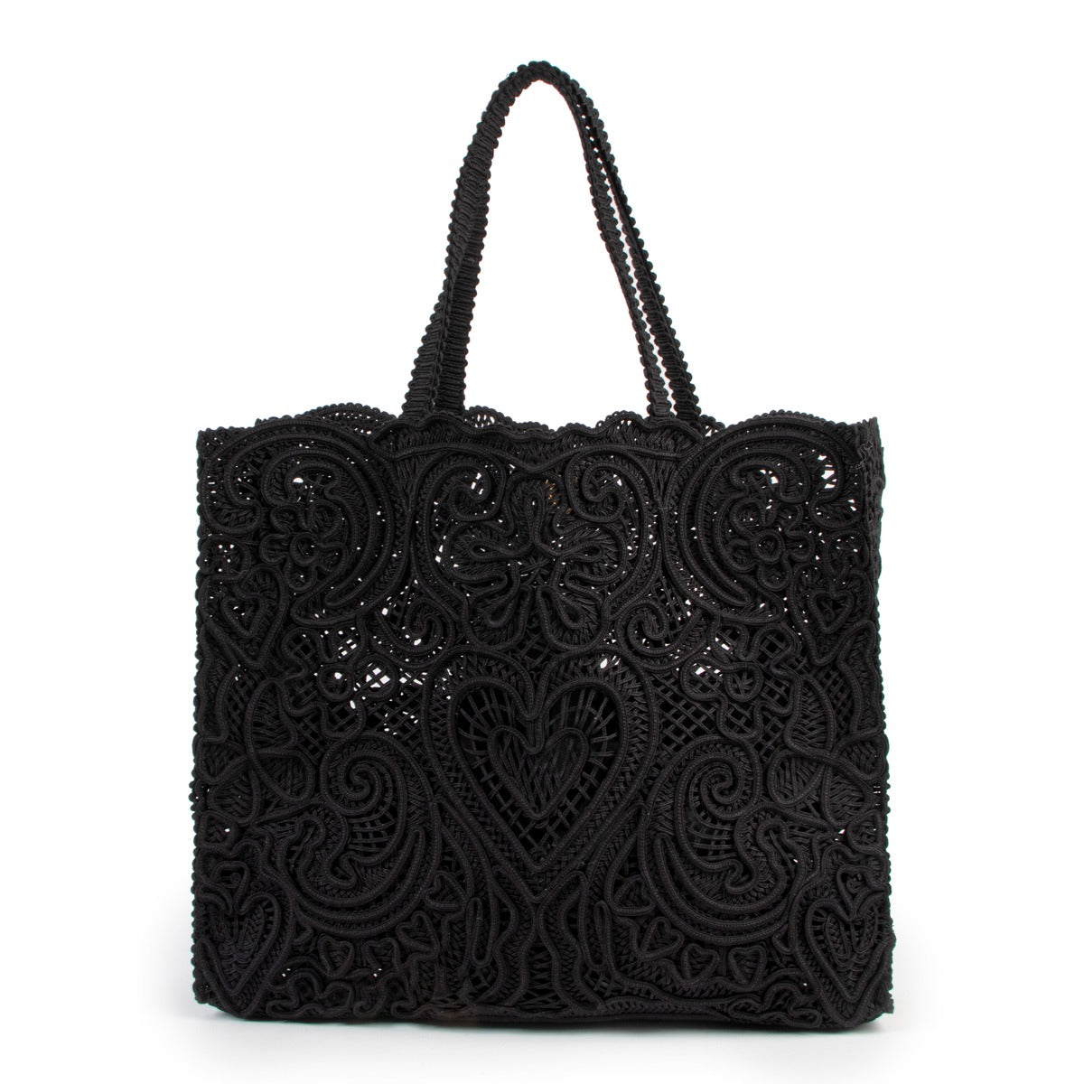 Dolce & Gabbana Black Lace Beatrice Shopper 100% Authentic bag