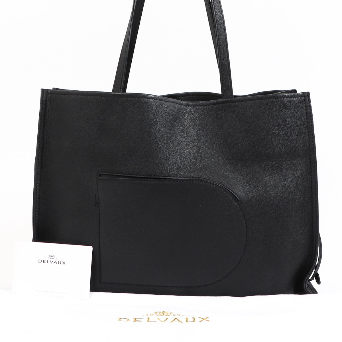 Buy an authentic Delvaux Black Rodeo Calf Tote Shoulder Bag in very good condition at Labellov in Antwerp.