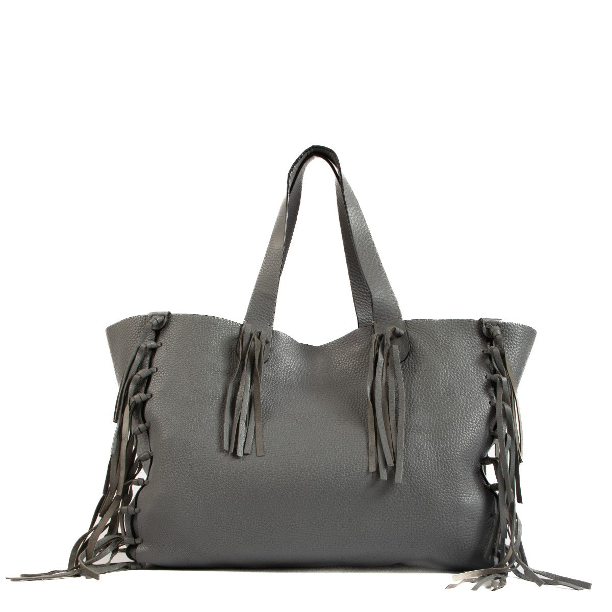 Valentino Garavani Grey Tassel Tote Bag
