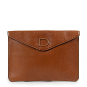 Shop safe online 100% authentic Delvaux cognac clutch in good preloved condition, Beautiful preloved cognac clutch, Preloved Delvaux clutch in a lovely preloved condition.