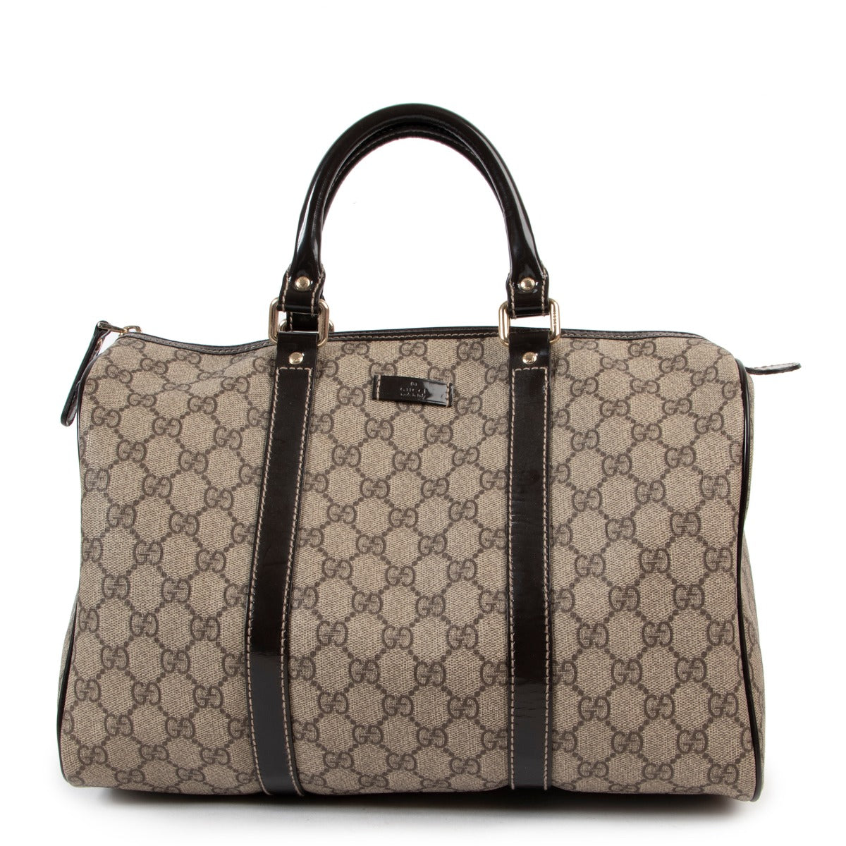 Gucci Monogram Boston Top handle perfect bag in 2nd hand but very good condition now online on Labellov