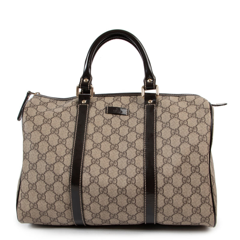 Gucci Monogram Boston Top handle perfect bag in 2nd hand but very good condition now online on Labellov