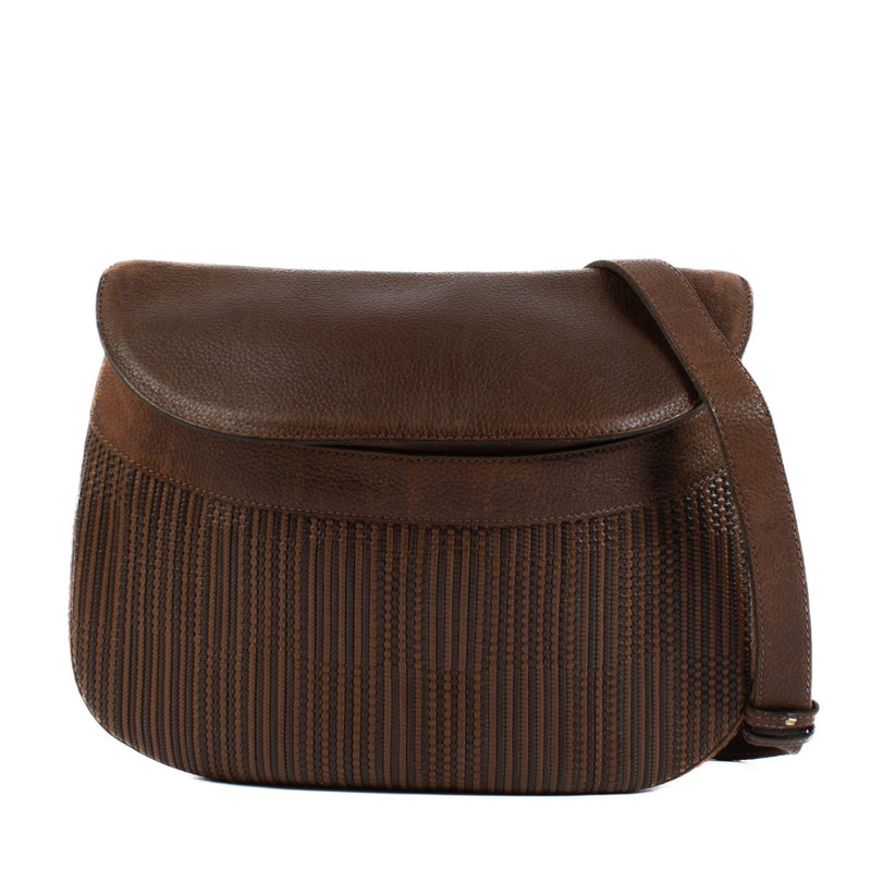 Shop safe online at Labellov in Antwerp, Brussels and knokke this 100% authentic second hand Delvaux Brown Toile De Cuir Shoulder Bag